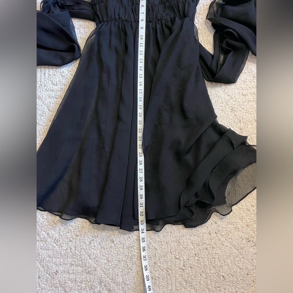 👗 Bella Blue Vintage Chiffon Dress – Size 8 👗 - Picture 11 of 14